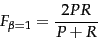 \begin{displaymath}
F_{\beta=1} = \frac{2PR}{P+R}
\end{displaymath}